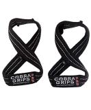 Figure 8 Loop Deadlift Straps - 70 cm, Ideal for Powerlifting & Weightlifting, Black with White Strips - Buy Online on GoSupps.com