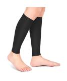 2 Piece Calf Compression Cuff for Men & Women | Elastic Socks for Varicose Veins Running Cycling & Travel - M Black - Buy Online on GoSupps.com