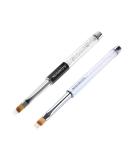 MUOBOFU 2pcs Ombre Nail Brushes Kolinsky Bristles Rhinestone Handle - Professional Gradient Manicure Tools for DIY Home Salon, Acrylic Painting & Halloween Designs - Black & White - Buy Online on GoSupps.com