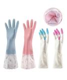 SwirlColor Cleaning Gloves - 4 Pairs Medium Long Kitchen Household Washing Gloves - Buy Online on GoSupps.com