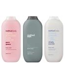 Method Body Wash Sampler Variety - Pure Peace Sea, Surf, & Simply Nourish - 18oz (3 pack) - Sanisco Box - Buy Online on GoSupps.com
