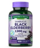 Nature's Truth Sambucus Black Elderberry 1000 mg 100 Quick Release Capsules - Buy Online on GoSupps.com