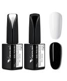 VENALISA 2Pcs 15ml Black White Gel Nail Polish Kit - Soak Off UV LED Nail Art for DIY Home Manicure & Salon Use - Buy Online on GoSupps.com