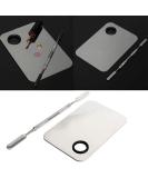 High-Quality Stainless Steel Makeup Palette & Spatula for Foundation Mixing - Silver Pocket Tool for Make-Up Artists | Shop Internationally! - Buy Online on GoSupps.com