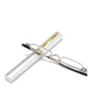 KoKoBin Mini Slim Reading Glasses - Spring Hinge Metal Visual Aid for Unisex - Silver +1.50 with Case - Buy Online on GoSupps.com