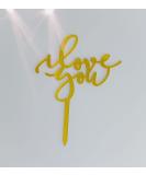I Love You Valentine's Day Cake Topper (GOLD) - Buy Online on GoSupps.com