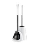 Hideaway Toilet Plunger Bowl Brush Combo Set with Holder - Elegant Scrubber Cleaner Caddy for Bathroom - White - Buy Online on GoSupps.com