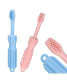 CLdy Baby Biting Toys - 2 BPA-Free Silicone Teething Rings for Babies 3 Months+ - Soft & Stimulating Toothbrush Aid in Blue & Pink - Buy Online on GoSupps.com