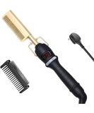 LCD Hot Comb Hair Straightener - Fast Heating Titanium Ceramic Electric Straightening Brush with LCD Display - Buy Online on GoSupps.com