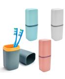 Refort Travel Tooth Cleaning Set - 4 Plastic Toothbrushes & Blue Case | International Shipping Available - Buy Online on GoSupps.com
