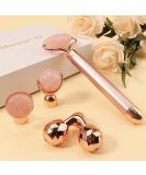 4 in 1 Electric Jade Roller - 3D Vibrating Skin Care Face Kit & Roller (Rose Gold) | Enhance Your Beauty Routine - Buy Online on GoSupps.com