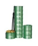 Bamboo Pill Organizer: Portable Waterproof 7-Day Medicine Box | BPA Free Vitamin Fish Oil & Supplement Holder - Green - Buy Online on GoSupps.com
