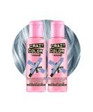 Crazy Color Metallic Slate Semi-Permanent Duo Hair Dye 200ml - Silver Blue Vegan Formula | Conditioning & Nourishing | No Bleach or Ammonia - Buy Online on GoSupps.com