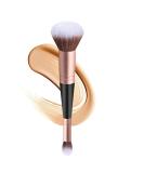 Premium Double-Sided Makeup Brushes | Synthetic Powder & Contour Brush | Rose Gold Makeup Tools - International Shipping Available - Buy Online on GoSupps.com