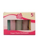 Funcakes Rollfondant Multipack - 5 Colors for Perfect Cake Decoration | Halal Kosher Gluten-Free - Honey Gold Red Earth Urban Taupe Old Rose Teal Blue | 5 x 100g - Buy Online on GoSupps.com