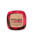 L'Or al Paris Infallible 24H Fresh Wear Foundation in a Powder Full-coverage Longwear Weightless Smooth Finish Water-proof and Transfer-proof 140 Golden Beige 140 - Golden Beige 9 g (Pack of 1) - Buy Online on GoSupps.com