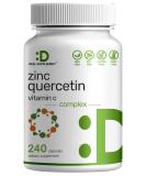 Zinc Quercetin 500mg with Vitamin C | Ultimate Immune Support Supplement | 240 Capsules | 4-Month Supply - Buy Online on GoSupps.com