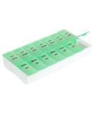 7 Day Pill Organizer AM and PM - Convenient Weekly Meds Storage in Green | International Shipping Available - Buy Online on GoSupps.com