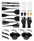 Guokoo 28 Pcs Hair Dye Kit - DIY Salon Hair Coloring Bleaching Tools Set - Includes Disposable Shawl Shower Cap Hairpins Brush Comb Hair Tinting Bowl Dye Brush Ear Cover and Gloves 26 - Buy Online on GoSupps.com