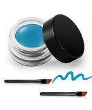 Erinde Gel Eyeliner - Waterproof & Long Lasting Cream Gel, High-Intensity Pigments - Smudge-Proof Eye Makeup in Water Blue - Includes 2 Eyeliner Brushes - Buy Online on GoSupps.com