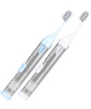 Travel Toothbrush Set - 2PCS 3 in 1 Kit with Refillable Toothpaste Tube & Case | Portable Toothbrush for Travel Camping Business Trips - Buy Online on GoSupps.com