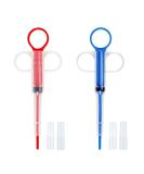 Nifocc Plastic Pet Pusher Syringe Pill Feeder for Cats & Dogs - Soft Tip 2 Pcs Red & Blue | International Shipping - Buy Online on GoSupps.com