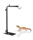 BrightArk Adjustable Reptile Heat Lamp Stand | Small Dome Lamp Bracket for Tortoise, Lizards, Bearded Dragon | 14-24 Inches Hanging Light Stand | Black - Buy Online on GoSupps.com
