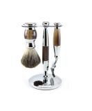 Edwin Jagger 3-Piece Shaving Set | Pure Badger Hair Brush for Mach3 Blades - Premium International Shipping - Buy Online on GoSupps.com