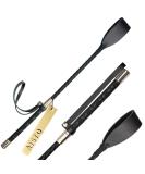 Aisto 18 Inch Riding Crop with Double Slapper | Leather Equestrian Jump Bat in Black Purple - Buy Online on GoSupps.com