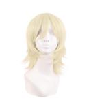 MapofBeauty 14 Inch Short Cosplay Anime Wig with Bangs - Light Gold Wolf Tail Synthetic Hair for Parties - Buy Online on GoSupps.com