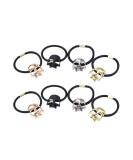 Lurrose 8 pieces of skull-hair gums punk alloy skeleton ponytail holder black stretch halloween hair rope for women girls - Buy Online on GoSupps.com