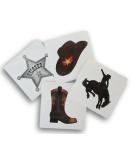 Party Supply Western Cowboy Party Favors - Temporary Tattoos - Hat  Boot  Sheriff Badge  Bucking Bronco - 24 Cute Square Tattoos - Buy Online on GoSupps.com