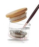 Portable Nail Brush Cleaner Cup - Acrylic Dappen Dish with Lid for Easy Cleaning | Ideal for Nail Art Sequins & Glitter Dust - Buy Online on GoSupps.com