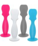 KHTD Baby Diaper Cream Spatula Applicator 4 Pack - Soft Silicone Mini Brush for Newborn, Blue Gray Pink White - Buy Online on GoSupps.com