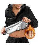 Junlan Women's Sweat Sauna Suit Set - Weight Loss Jacket & Pants, Gym Workout Vest - Black, X-Large - Buy Online on GoSupps.com