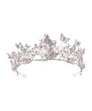 Lurrose Baroque Wedding Crown - Crystal Butterfly Flower Tiara for Women and Girls - Buy Online on GoSupps.com