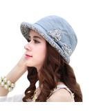 CACUSS Women's Foldable Floral Bucket Hat with Bowknot - Blue | Stylish Sun Protection - Buy Online on GoSupps.com