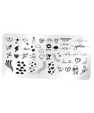 Nail Stamping Plate Set - Heart & Lines Theme for Perfect Manicure | International Shipping Available - Buy Online on GoSupps.com