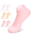 MoyRetty Silicone Moisturizing Socks - Softening Dry Cracked Feet Anti-Slip Aloe Spa Gel Socks for Women - 3 Pairs in Pink White & Brown - Buy Online on GoSupps.com