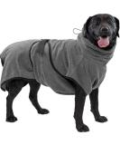 Royal Dry Bathrobe Dog | Microfiber Dog Bathrobe for Large Dogs | Grey | Back Length 60-68 cm | Best International Shipping - Buy Online on GoSupps.com