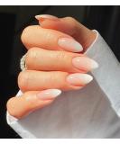 LADYING 24 Pcs Gel False Nails Short Almond French Tip Gradient White Fake Nails with Nail Glue - Women's Nail Art Kit - Buy Online on GoSupps.com