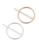 Buy Minkissy Geometric Hair Clips - 2-Piece Alloy Ponytail Holders & Head Jewelry for Women - Golden & Silver - Buy Online on GoSupps.com