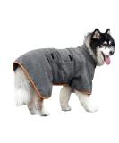 Leapbeast XL Dog Blanket - Quick-Dry Velcro Fastener Adjustable Straps | Highly Absorbent Gray Microfleece for Ultimate Comfort - Buy Online on GoSupps.com