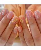24 Pcs French Press Fake Nails - Cute Smiley Face Design Oval Stick-On Acrylic Nails for Women & Girls | International Shipping Available - Buy Online on GoSupps.com