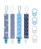 8 Pcs Boys Dummy Clips with Silicone Button Ring Pacifier Holder Leashes - Fits All Pacifiers for Teething Toys - Baby Shower Gift - Buy Online on GoSupps.com