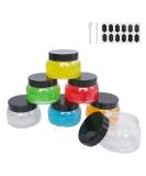 12 Pack 7.7 OZ Clear Plastic Jars With Lids, A Spatula, A Pen & Labels - BPA Free Refillable Round Low Profile Containers/ Plastic Slime Travel Jars for Lotions, Body/Sugar Scrub, Creams by ZMYBCPACK 7.7oz (12pack) - Buy Online on GoSupps.com