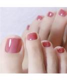 Yienate Bridal Jelly Rose Pink False Toe Nails - 24Pcs Full Cover Chic Nail Tips for Perfect Feet - Buy Online on GoSupps.com