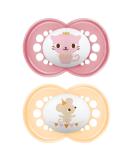 MAM Original pacifiers in a set of 2 pacifiers size 6+ months teat made of SkinSoft silicone organic round with pacifier bag pink - Buy Online on GoSupps.com