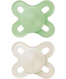 MAM Original Start Soother 0-2 Months (Pack of 2) Baby Soother Made from Sustainable Material SkinSoft Silicone Teat with MAM Soother Case Cream Plain Stone - Buy Online on GoSupps.com