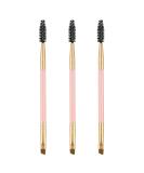 Set of 3 Eyebrow Brushes for Brow Powders, Waxes, Gels - Spoolie and Angled Eye Brow Brush Set (Multi-colored) - Buy Online on GoSupps.com